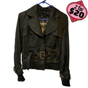 🎉2/$20 Vero Moda Balsa Short Jacket Belted Bomber Blazer Cropped Collared Coat